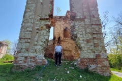 Uczestnik ŚDS w tle Ruiny Zamku w Bychawie
