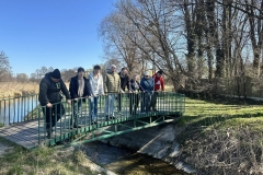Uczestnicy ŚDS podczas spaceru w  pobliskiej okolicy 